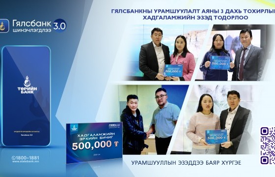 Төрийн банк: Гялсбанк-2023 аяны урамшууллын эзэд тодорсоор
