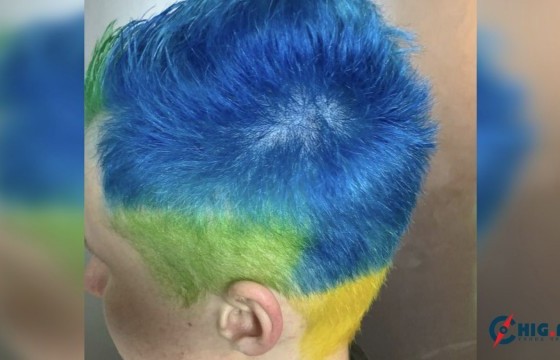 Оросын иргэн үсээ Украины далбааны өнгөөр будуулсан шалтгаанаар торгуулжээ