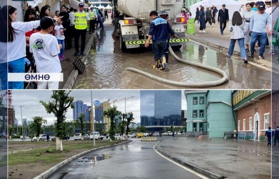 Төв цэнгэлдэх хүрээлэнгийн гадна талбайд насос худаг суурилуулах ажил үргэлжилж байна