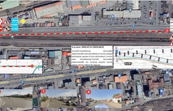 Таван шарын төмөр замын гарцаас Толгойтын эргэлт хүртэлх авто замыг хэсэгчлэн хаана