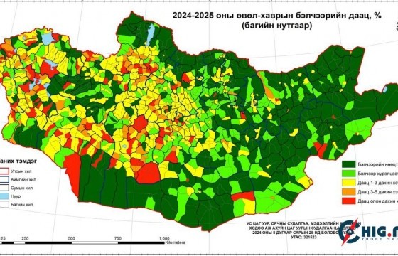 Өвөл-Хаврын бэлчээрийн даац нийт нутгийн 30 хувьд хүрэлцээгүй байна