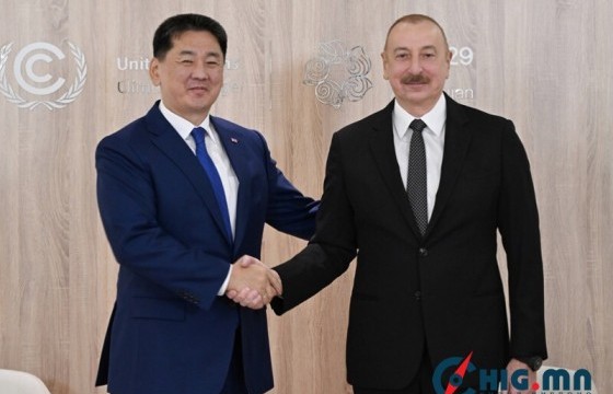 Монгол Улсын Ерөнхийлөгч У.Хүрэлсүх Бүгд Найрамдах Азербайжан Улсын Ерөнхийлөгч Илхам Алиевтэй уулзлаа